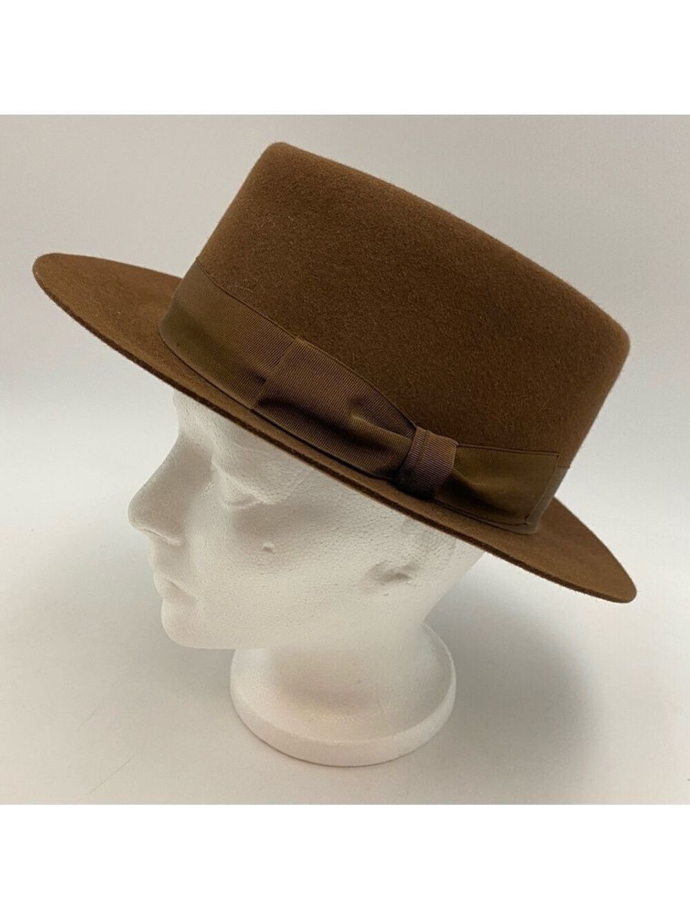 Vintage LANVIN Paris 100% Rabbit Felt Fedora Hat Brown